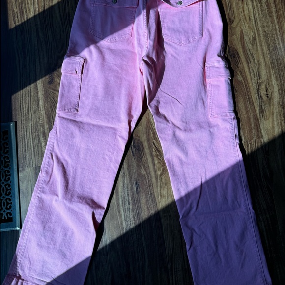 Judy Blue Tessa High Rise Cargo Straight leg pink jeans - Picture 4 of 8